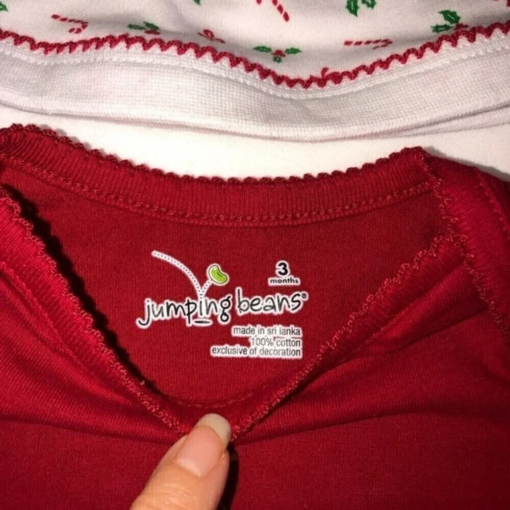 Rae Dunn and Other Christmas Baby One Piece Hat Holiday Bundle 3-6mths